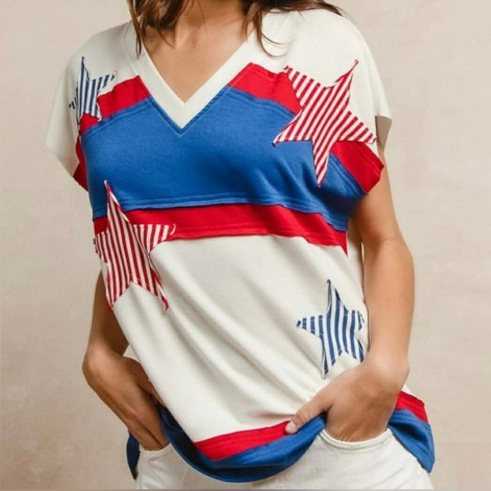 BiBi Stars and Stripes Patch Top.